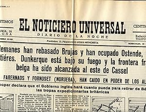 PERIÓDICO EL NOTICIARIO UNIVERSAL Nº 16.820, 29-05-1940: DUNKERQUE.