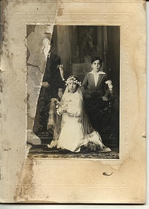 FOTO FAMILIAR COMUNIÓN NIÑA 1920 APROX. BALAGUER - LLEIDA