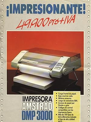 FOLLETO PUBLICITARIO DE LA IMPRESORA MATRICIAL AMSTRAD DMP 3000 - 1987