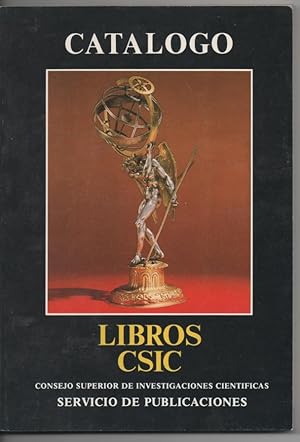 CATÁLOGO LIBROS CSIC CONSEJO SUPERIOR DE INVESTIGACIONES CIENTÍFICAS 1987