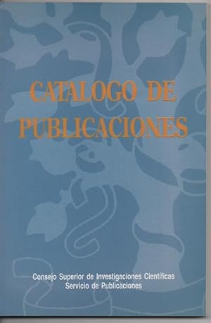 CATÁLOGO DE PUBLICACIONES CSIC CONSEJO SUPERIOR INVESTIGACIONES CIENTÍFICAS 1995