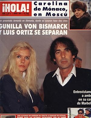 REVISTA HOLA Nº2324 3-03-1989 DUQUESA DE YORK EN CASA DE LA BARONESA NADINE ROTHSCHILD EN ALPES