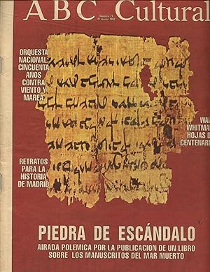 ABC CULTURAL Nº 21 - 27 MARZO 1992: LOS MANUSCRITOS DEL MAR MUERTO