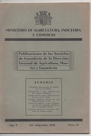 PUBLICACIÓN Nº 17 SERVICIOS GANADERÍA DIRECCIÓN GENERAL AGRICULTURA