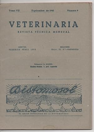 REVISTA VETERINARIA TOMO VII Nº 9 SEPTIEMBRE 1943 MADRID