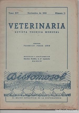 REVISTA VETERINARIA TOMO XIV Nº 11 NOVIEMBRE 1950 MADRID