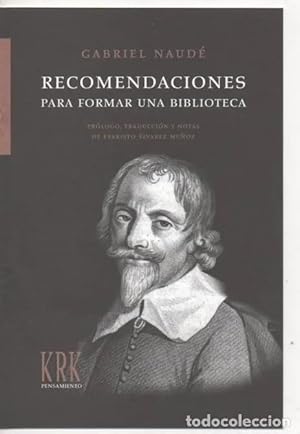 FOLLETO SOBRE EL LIBRO DE 1627 RECOMENDACIONES PARA FORMAR UNA BIBLIOTECA