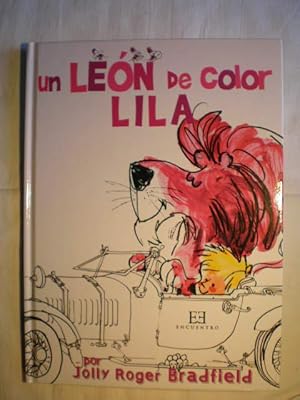 Un león de color lila