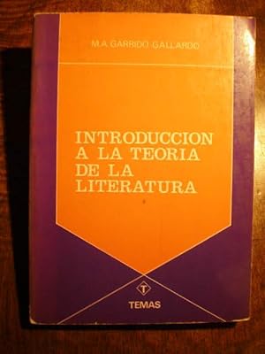 Introducción a la teoría de la literatura