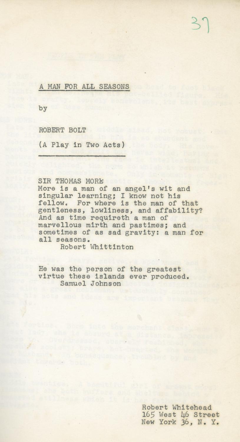 A man for all seasons essay