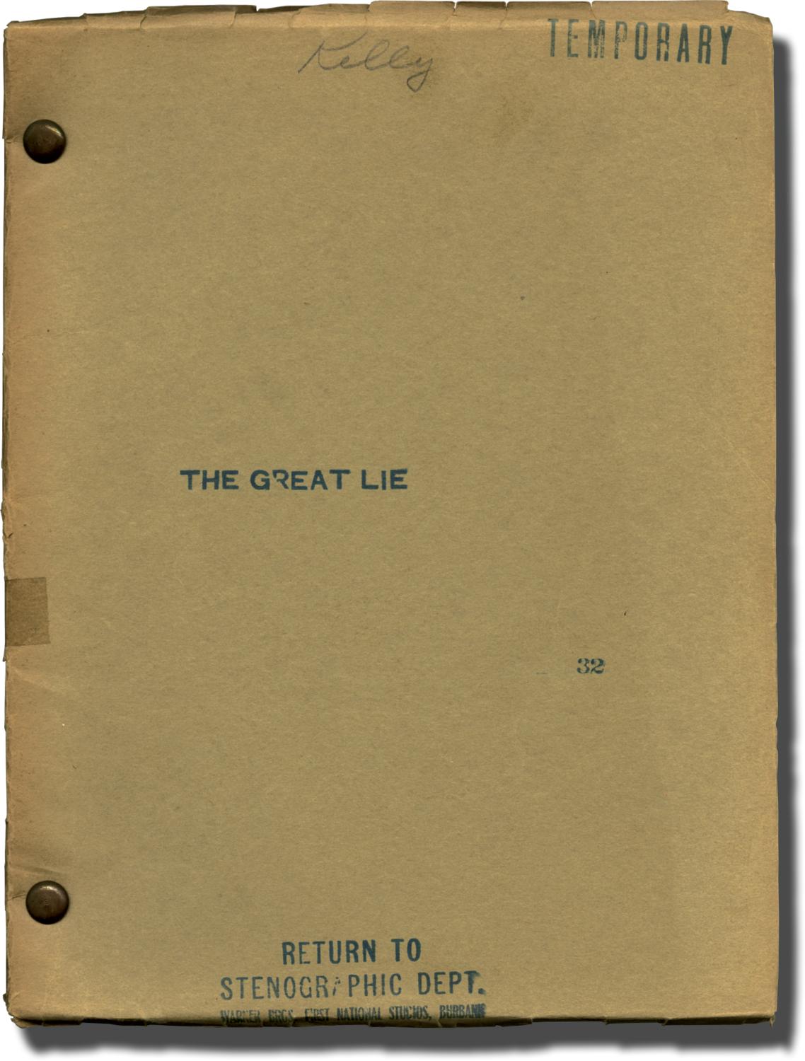 The Great Lie Original Screenplay For An Unproduced Film Von Goff Ivan Screenwriter Henry Blanke Supervisor 1937 Manuskript Nbsp Nbsp Papierantiquitat Royal Books Inc Abaa Ivan goff is credited as writer. abebooks
