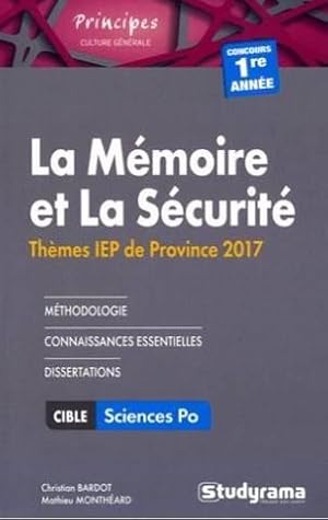 Mémoire et sécurité : thème IEP province 1re année