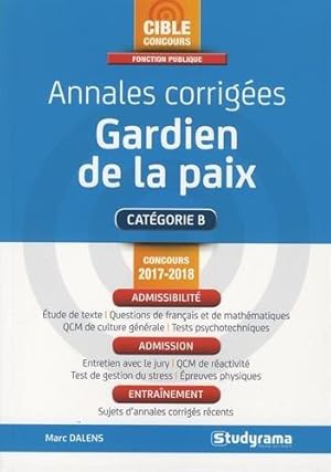 Annales corrigées gardien de la paix 2017-2018