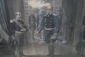 Gefangennahme von Napoleon III durch König Wilhelm im Schloss Bellevue in Sedan am 2. Sept. 1870.