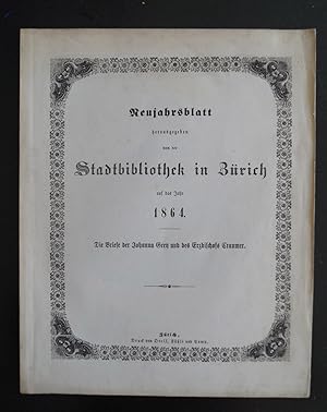 Die Briefe der Johanna Gren und des Erzbischofs Cranmer. "Neujahrsblatt hrsg. von der Stadtbiblio...