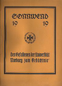 Sonnenwend 1919, den Gefallenen der Universität Marburg zum Gedächtnis