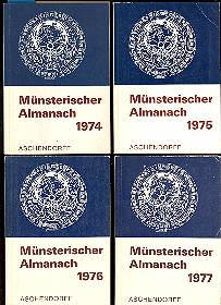 Münsterscher Almanach auf das Jahr 1974, 1975, 1976, 1977, 4 Kalender