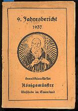 9. Jahresbericht 1937 Benediktinerkloster Königsmünster Meschede im Sauerland