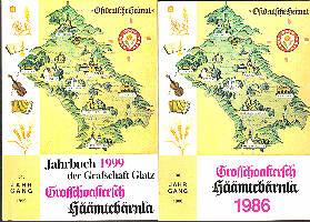 Jahrbuch der Grafschaft Glatz, Grofschoaftersch Häämtebärnla, 12 Hefte. 1986,1989, 1990, 1991, 19...