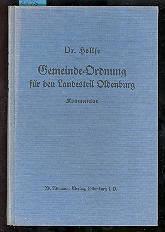 Gemeinde-Ordnung für den Landesteil Oldenburg Kommentar