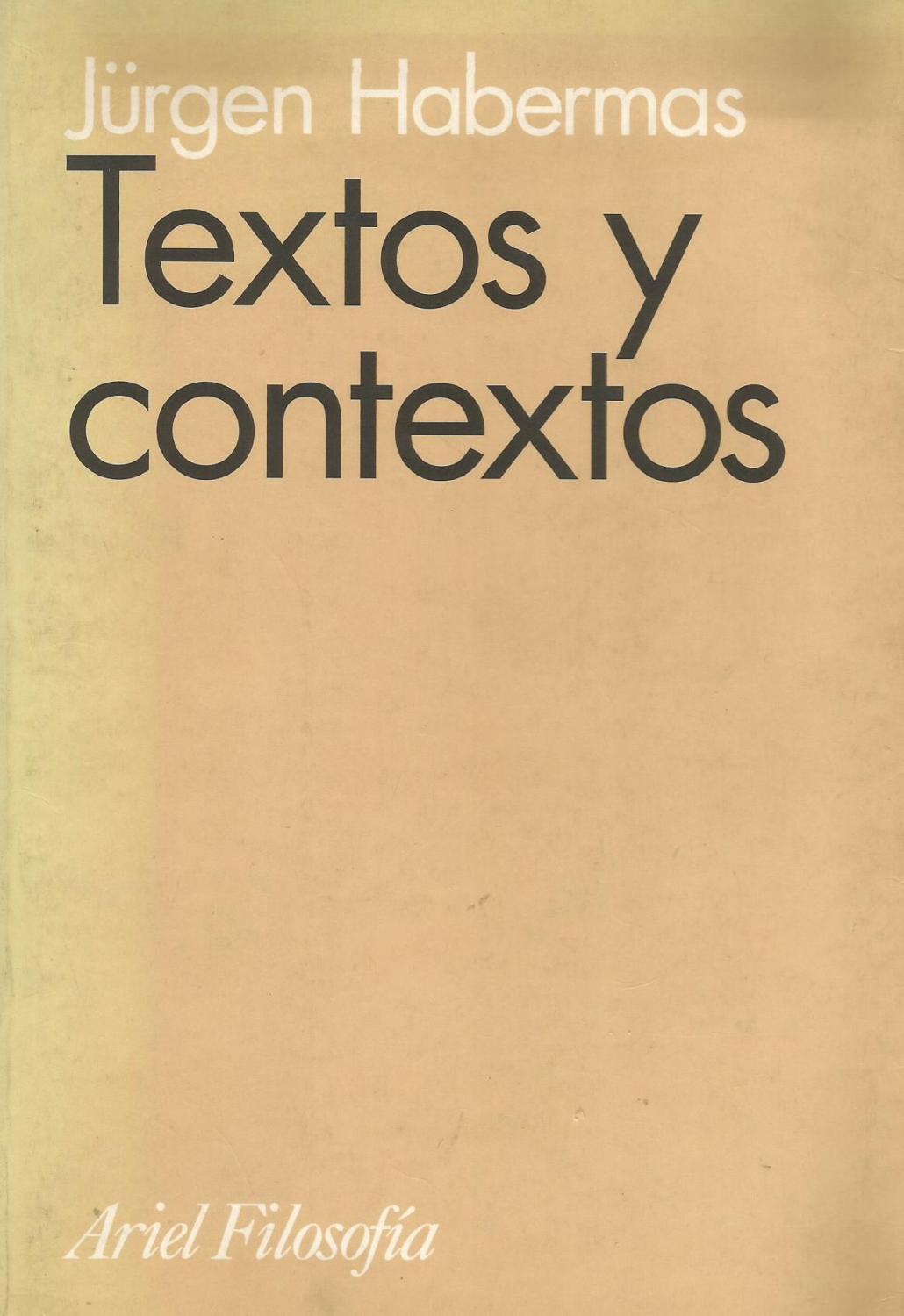 Textos y contextos - Júrgen Habermas