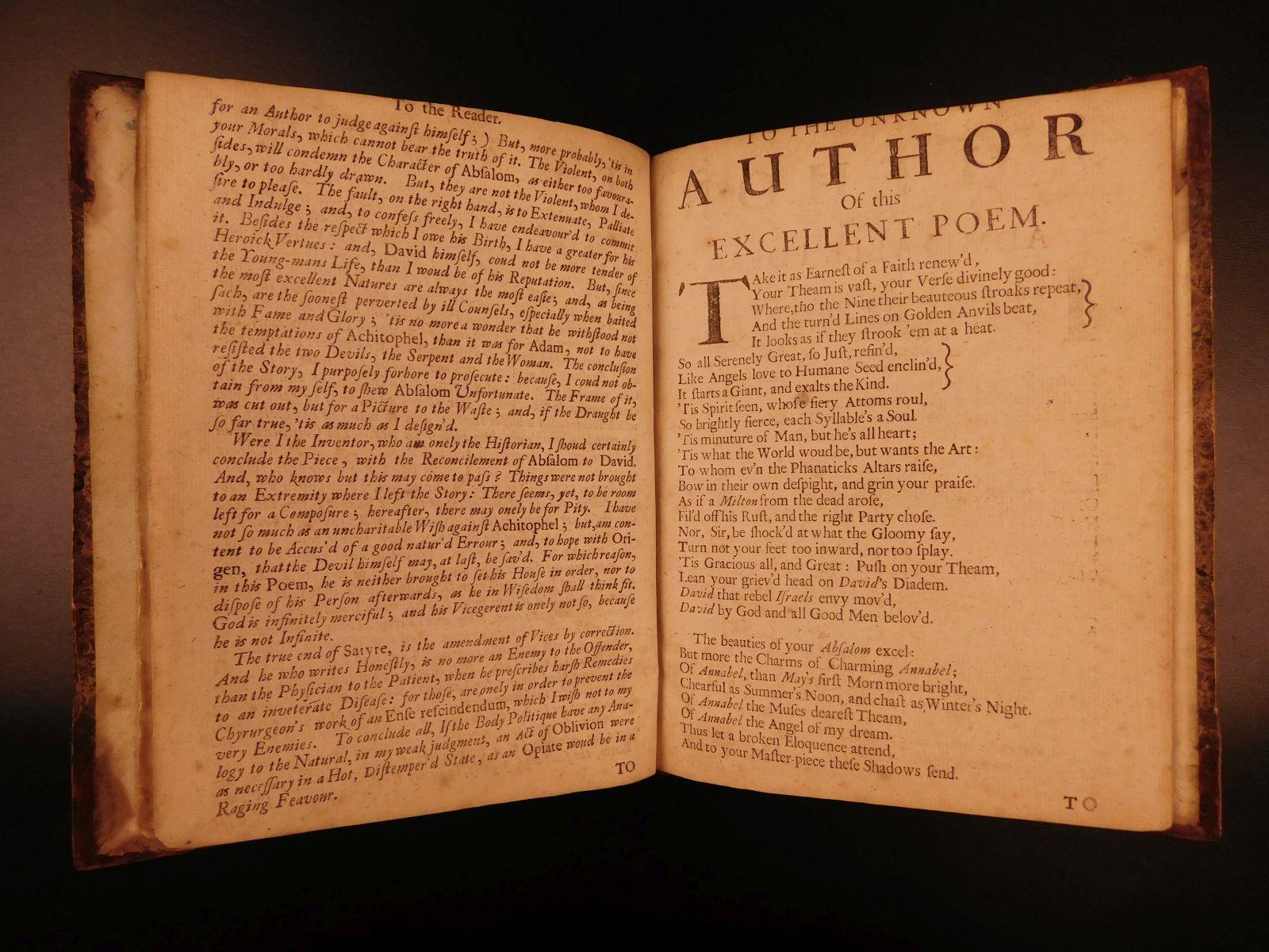 1682 Absalom Achitophel John Dryden English Poetry Political