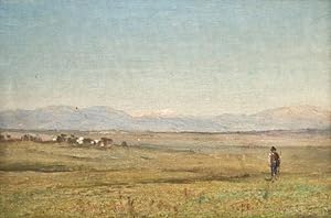 (Kopenhagen 1845 - 1928). Campagna di Roma. (1. Wintertag im Süden). Öl auf Leinwand, diese auf K...