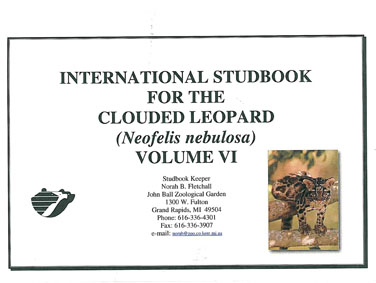 Int Studook For The Clouded Leopard Neofelis Nebulosa Volume 6