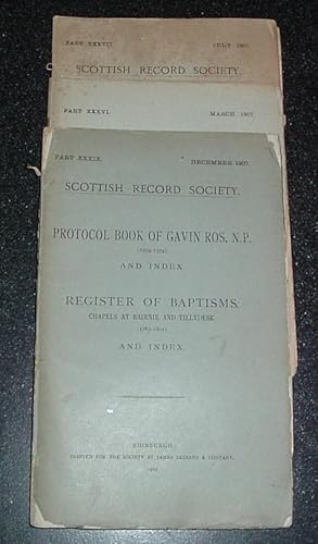 Protocol Book of Gavin Ros N. P. ( 1254 - 1374) and Index Register of Baptisms Chapels at Bairnie...