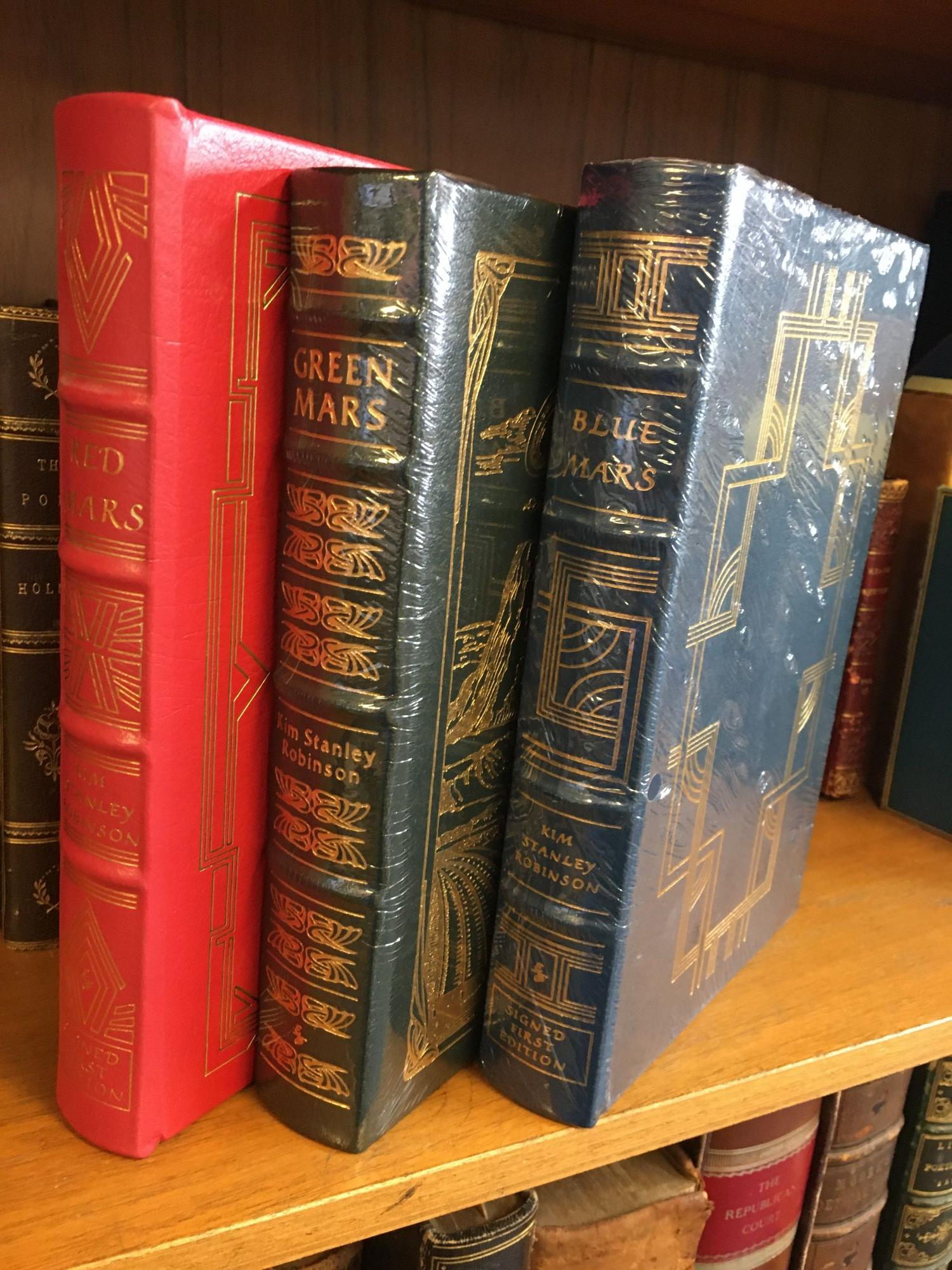 The Mars Trilogy Red Mars Green Mars Blue Mars Three Volumes Two Signed By Robinson Kim Stanley Hardcover 1993 First Editions Thus Signed By Author S Second Story Books Abaa