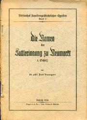 Die Namen der Sattlerinnung zu Neumarkt i. Schles., (Bibliothek familiengeschichtlicher Quellen, ...