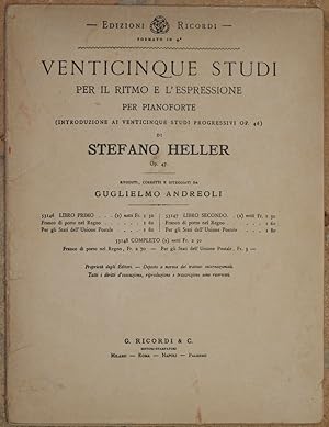 VENTICINQUE STUDI PER IL RITMO E L'ESPRESSIONE PER PIANOFORTE,