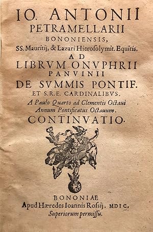 Ad librum Onuphrii Panvinii de Summis Pontif. et S.R.E. Cardinalibus.