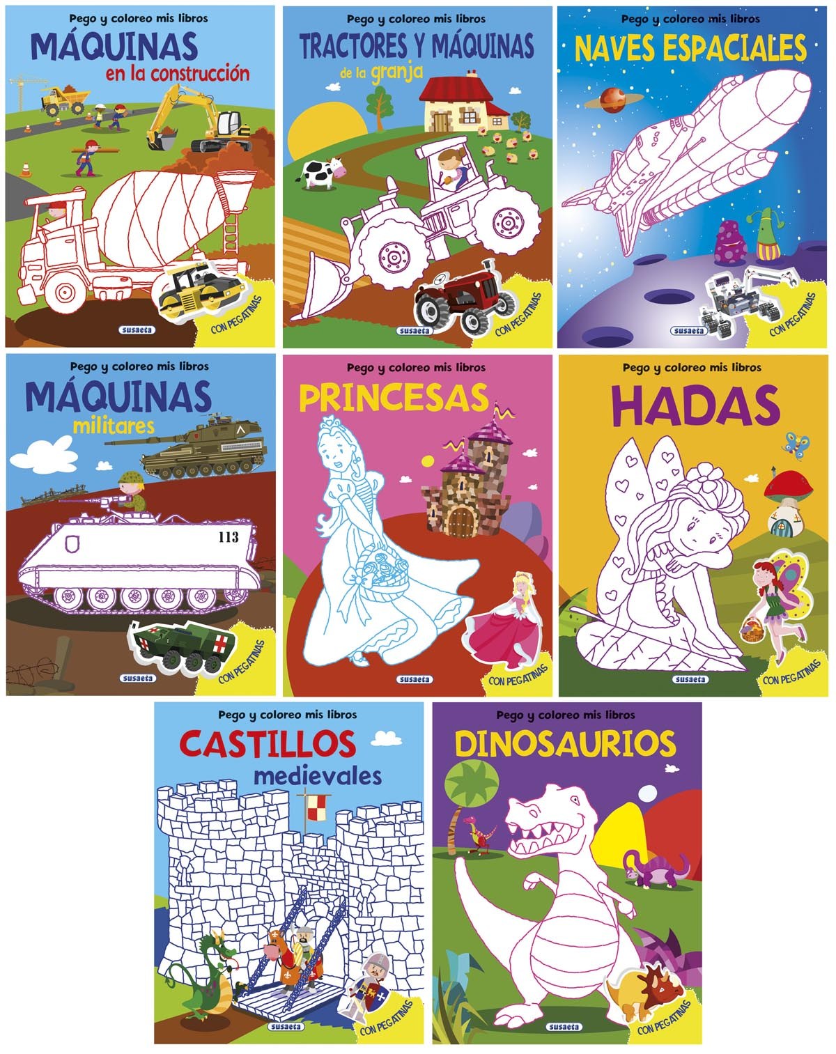 Pego y coloreo mis libros surtidos - Vv.Aa.