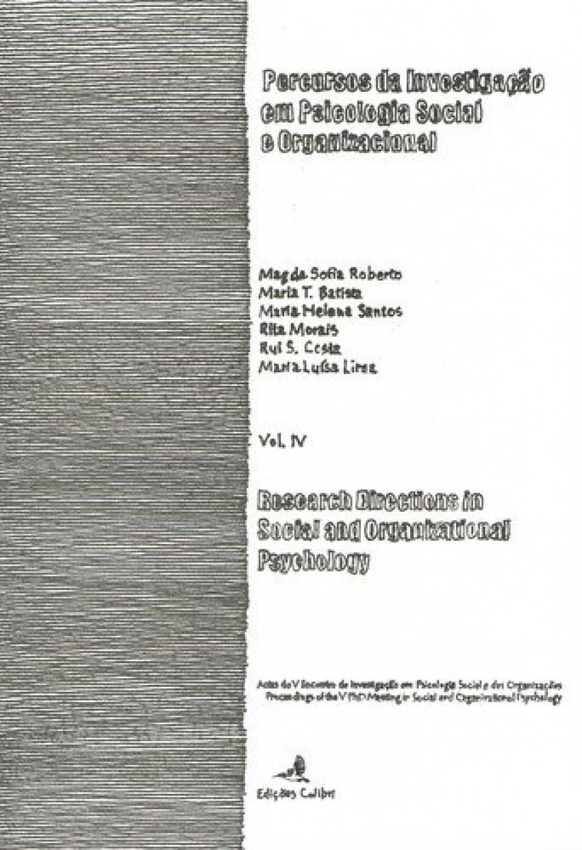 Percursos da investigaÇÃo em psicologia social e organizacional / research directions in social and - Vv.Aa.