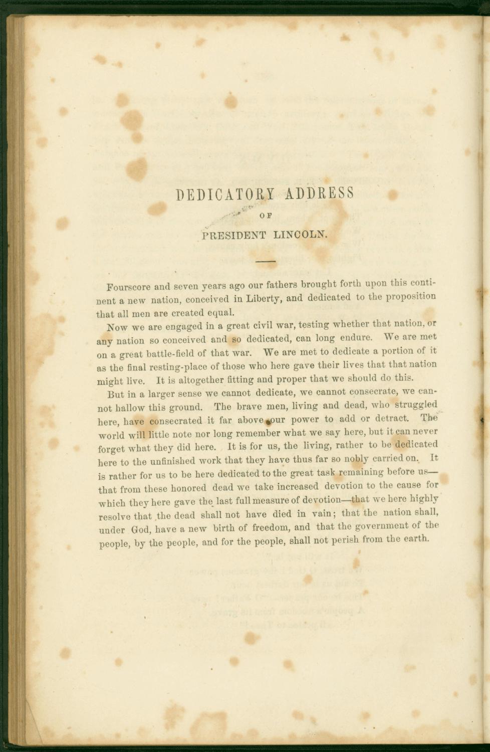 The Gettysburg Address by Abraham Lincoln The Gettysburg Address by Abraham Lincoln