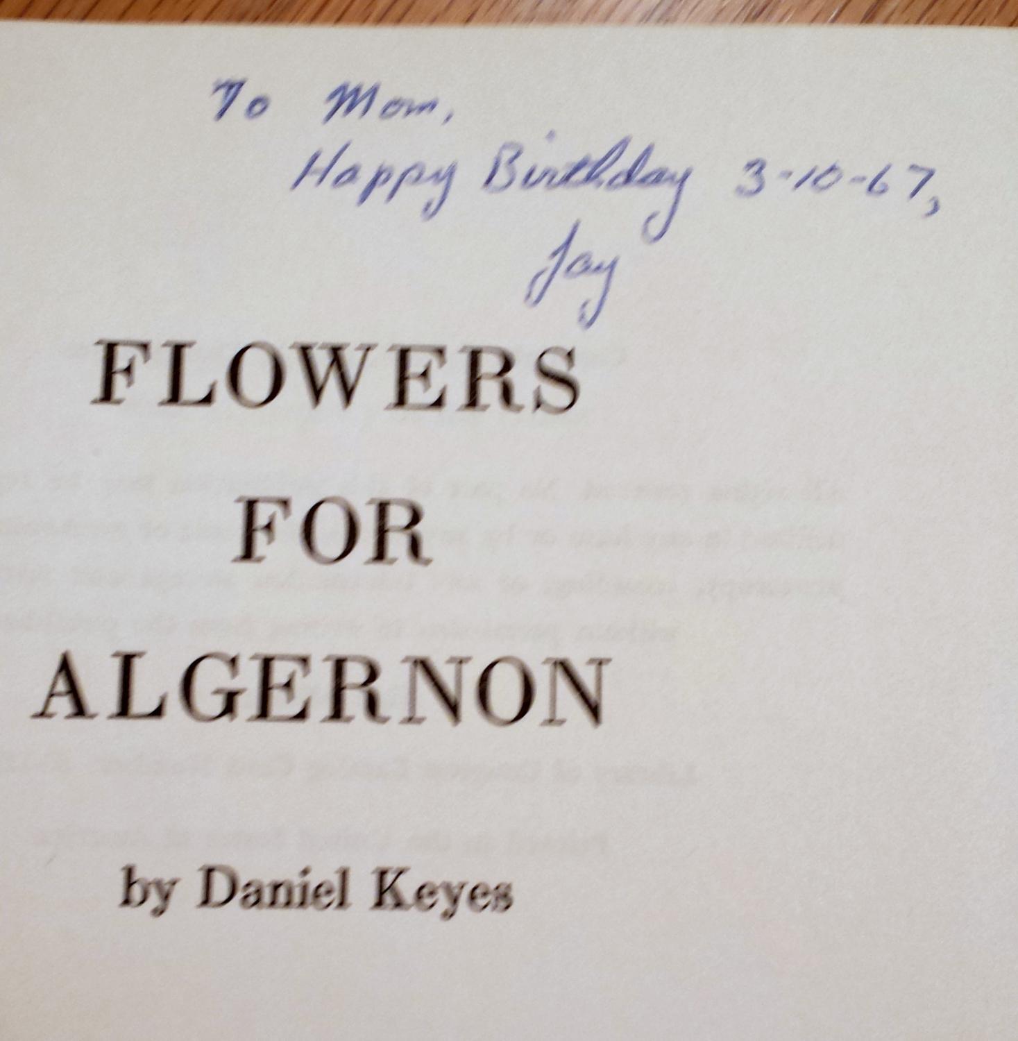 a review of daniel keyes flowers for algernon This is a guest post by ryan webster he has a blog focusing on military history, you can check it out here he's been reading a wide variety of fiction lately and has very kindly agreed to write up some reviews for you lovely people. a review of daniel keyes flowers for algernon This is a guest post by ryan webster he has a blog focusing on military history, you can check it out here he's been reading a wide variety of fiction lately and has very kindly agreed to write up some reviews for you lovely people.