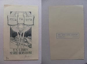 Ex Libris Marii Bernasconi con firma/autografo Luigi Angelini 1932