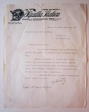 Comunicazione SQUILLA ITALIA Berna (Svizzera) Organo di stampa fascista nel Ticino. 1929.