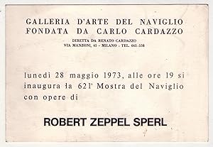 Cartolina/invito Mostra ROBERT ZEPPEL SPERL. Galleria d´Arte del Naviglio di Carlo Cardazzo - Mil...