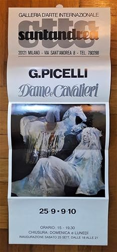 Manifesto mostra GIULIO PICELLI "Dame e cavalieri" Galleria d'arte internazionale Otto Santandrea...