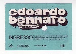 Ticket concerto EDOARDO BENNATO - 1981