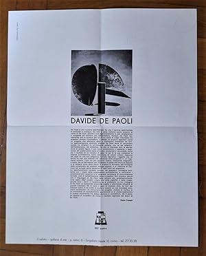 Manifesto mostra n.183 DAVIDE DE PAOLI. Galleria d'arte Il Salotto - Como. 10 febbraio 1973