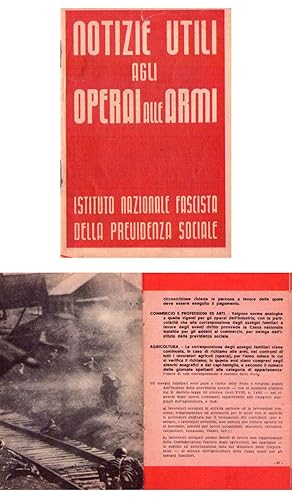 Notizie utili agli operai alle armi. Istituto Nazionale Fascista dela Previdenza Sociale. 1942