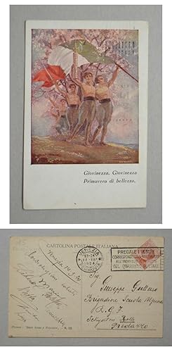 Cartolina/postcard "Giovinezza, Giovinezza Primavera di Bellezza" - Buon Senso e Tricolore. (fasc...