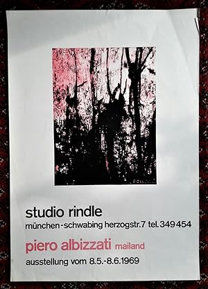 Manifesto PIERO ALBIZZATI mailand. Studio Rindle - München. Ausstellung vom 8.5 - 8.6.1969