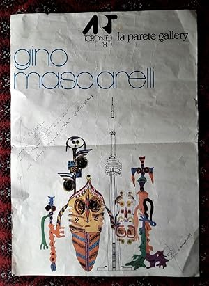 Manifesto GINO MASCINELLI con dedica e firma. ART Toronto '80 - La Parete Gallery.