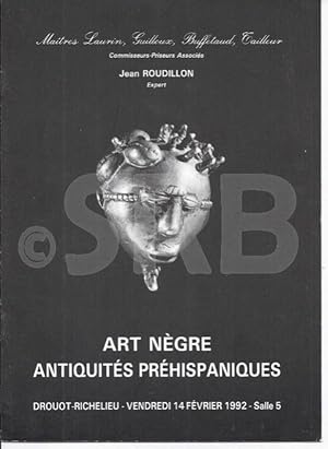 Arts Nègre. Antiquités préhispaniques. Vente publique à Paris, Hôtel Drouot, Etude Laurin, Guillo...