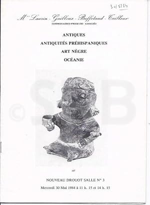 Antiques. Antiquités préhispaniques. Art nègre. Océanie. Vente publique à Paris, Hôtel Drouot, Et...