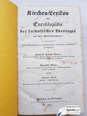 Kirchen-Lexikon oder Encyklopädie der katholischen Theologie . Band 9